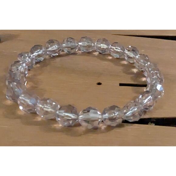 BUNDLE ONLY NWOT Beads Beaded Bracelet Stretch Pale Purple Grey Jewelry - Picture 3 of 3